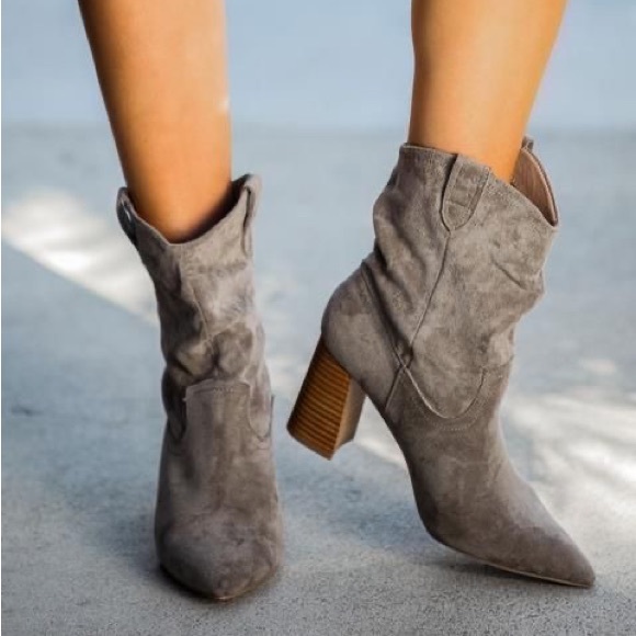 Vici Faux Suede Heeled Bootie - Picture 1 of 4